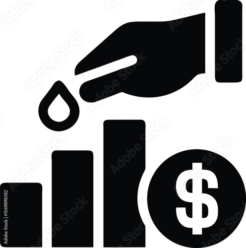 Investment growth and financial icon