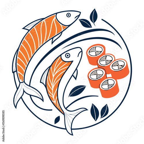 sushi pieces with chopsticks