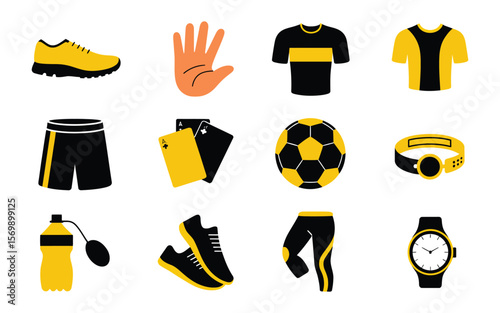 Sports and fitness icons set