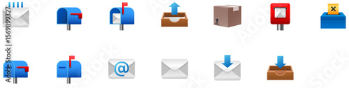 Set of Mail Emoji icons