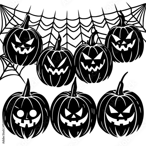 Spooky Jack-O'-Lantern Web Silhouette Decor