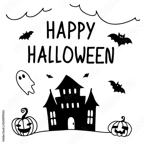 Happy Halloween Silhouette Greeting Card