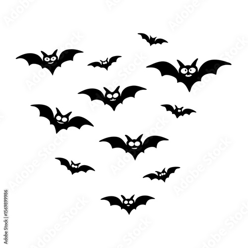 Spooky Flying Bat Silhouette Decorations