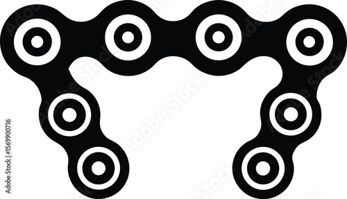 bike chain link on white background.eps