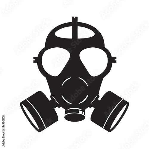 Gas Mask Icon Symbolizing Conflict Awareness and Safety for News Articles, Educational Content, Social Media, and Humanitarian Initiatives  