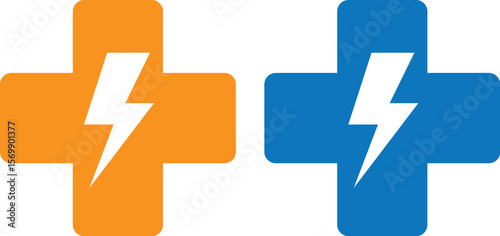 Energy plus vector icon. filled flat sign for mobile concept and web design. Power supply simple solid icon