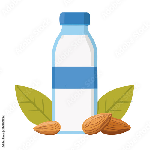 Almond Milk Icon Isolated on a Transparent Background 