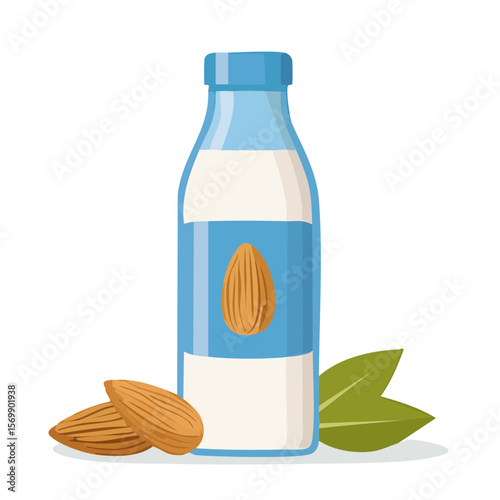 Almond Milk Icon Isolated on a Transparent Background 