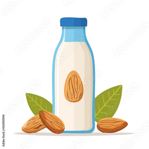 Almond Milk Icon Isolated on a Transparent Background 