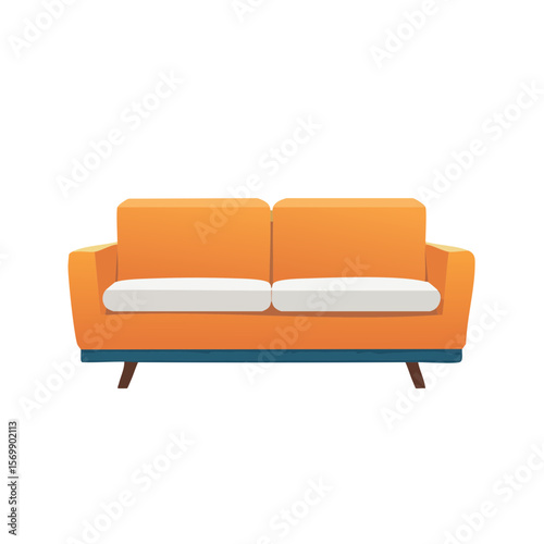 Living Room. Sofa / Couch Isolated on a Transparent Background