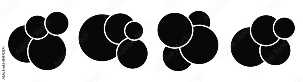 Set of Circle photo collage template. 4 design. black picture wall album for abstract background, business, collage art, brush collage, digital photo. vector illustration. Set of Circle photo collage template. 4 design. black picture wall album for abstract background, business, collage art, brush collage, digital photo. vector illustration.