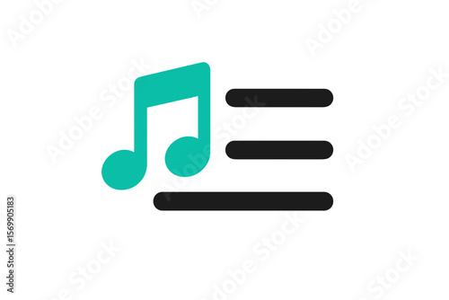 Vector Illustration of a Playlist Icon Design