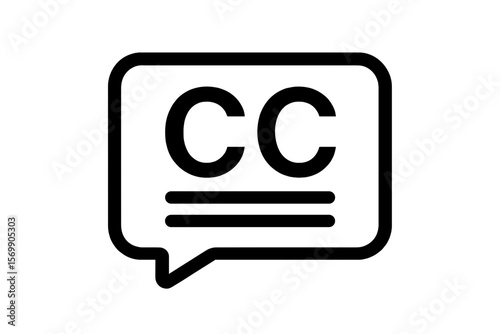 Vector Illustration of Subtitle Icon with CC Symbol