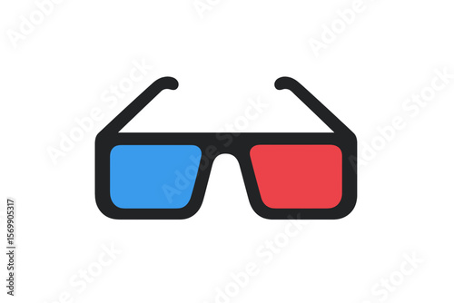 Vector Illustration of Classic 3D Glasses Icon