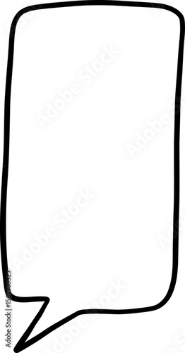 Line Art Tall Rectangle Speech Bubble