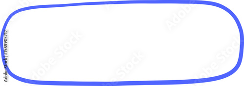 Line Art Wide Rounded Frame In Blue