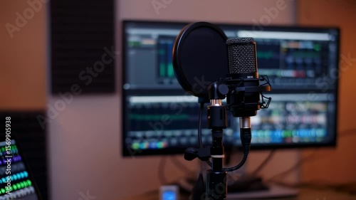 Professional Recording Studio Setup: Microphone, Monitors, and Audio Interface