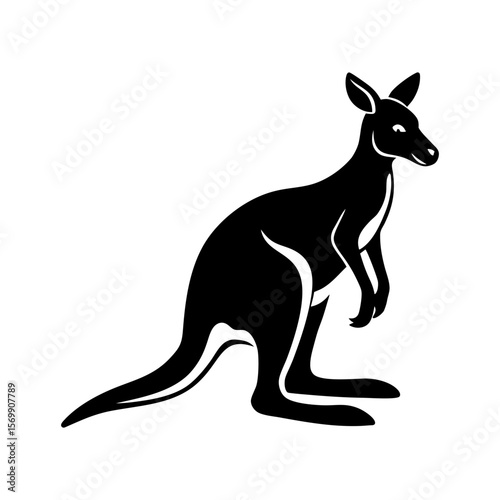 Kangaroo clipart on a white background vector illustration