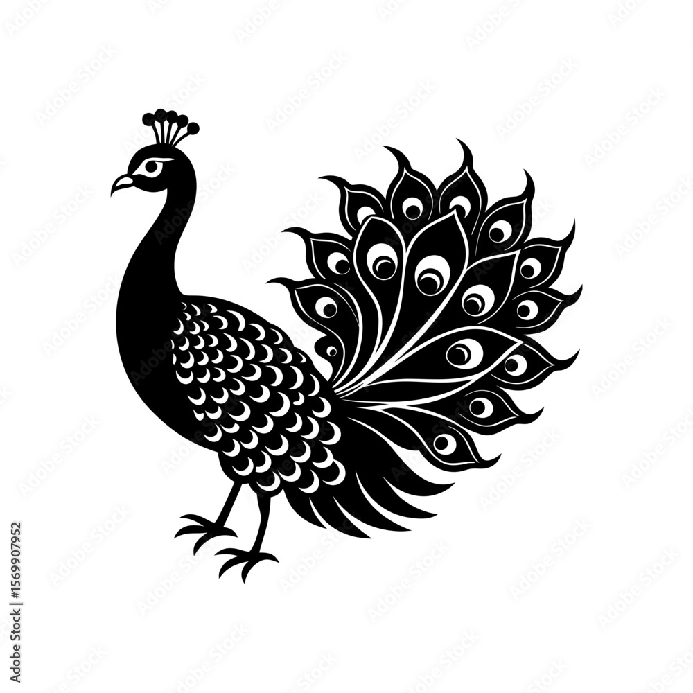 Fototapeta premium Peacock clipart on a white background vector illustration