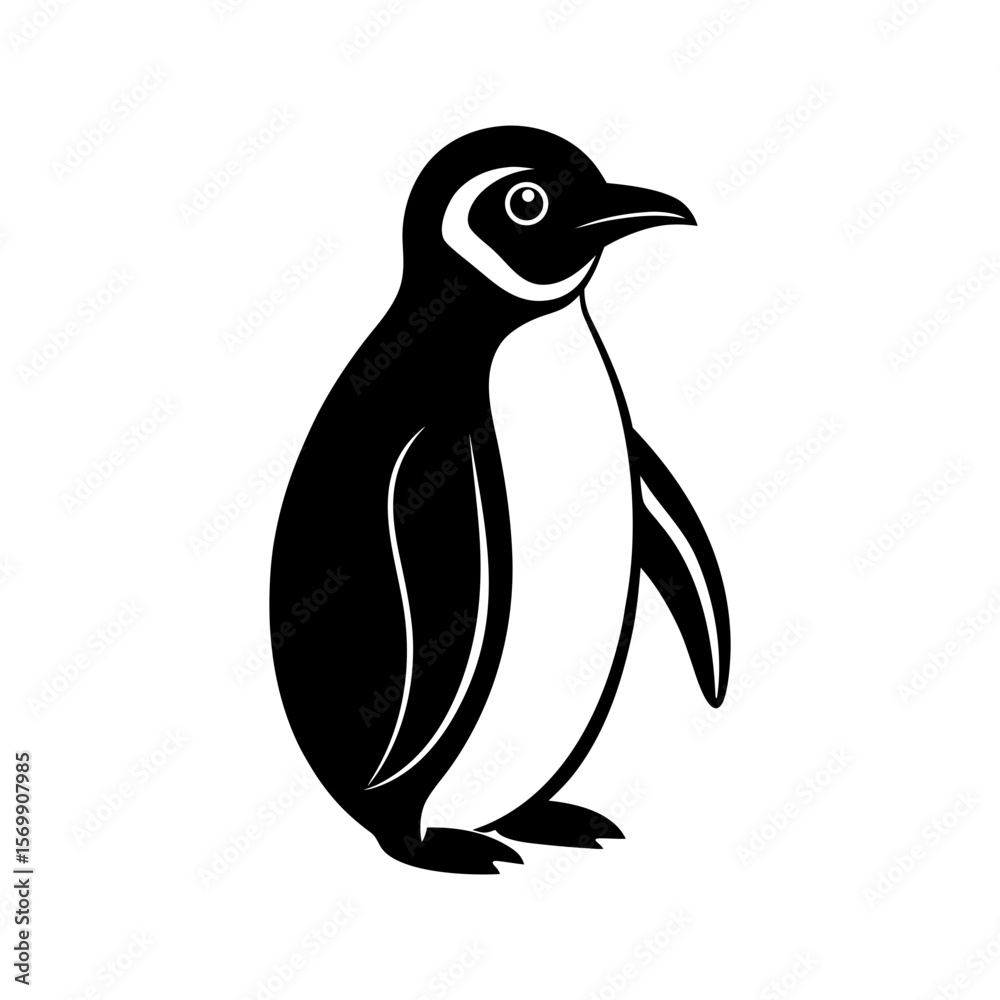 Obraz premium Penguin clipart on white background vector illustration