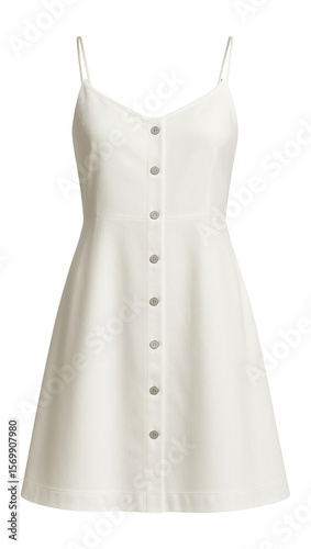 Εκτύπωση καμβά Button-front sundress in lightweight fabric with adjustable spaghetti straps