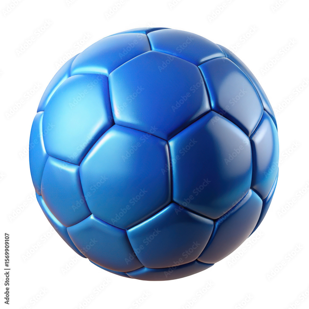 Fototapeta premium 3d blue soccer ball isolated on transparent background