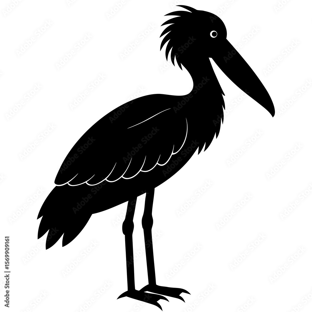 Obraz premium Standing Stork Silhouette