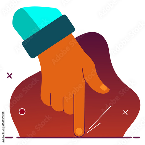 Hand Touching Screen Gesture