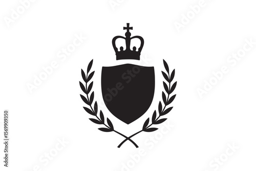 Coat of arms simple silhouette vector art illustration on white background