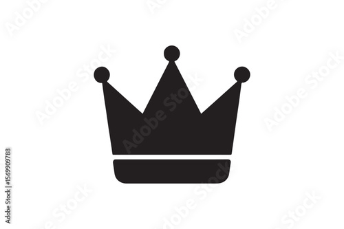 Crown icon silhouette vector art illustration on white background