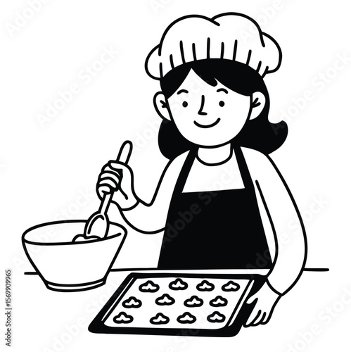 little girl cook