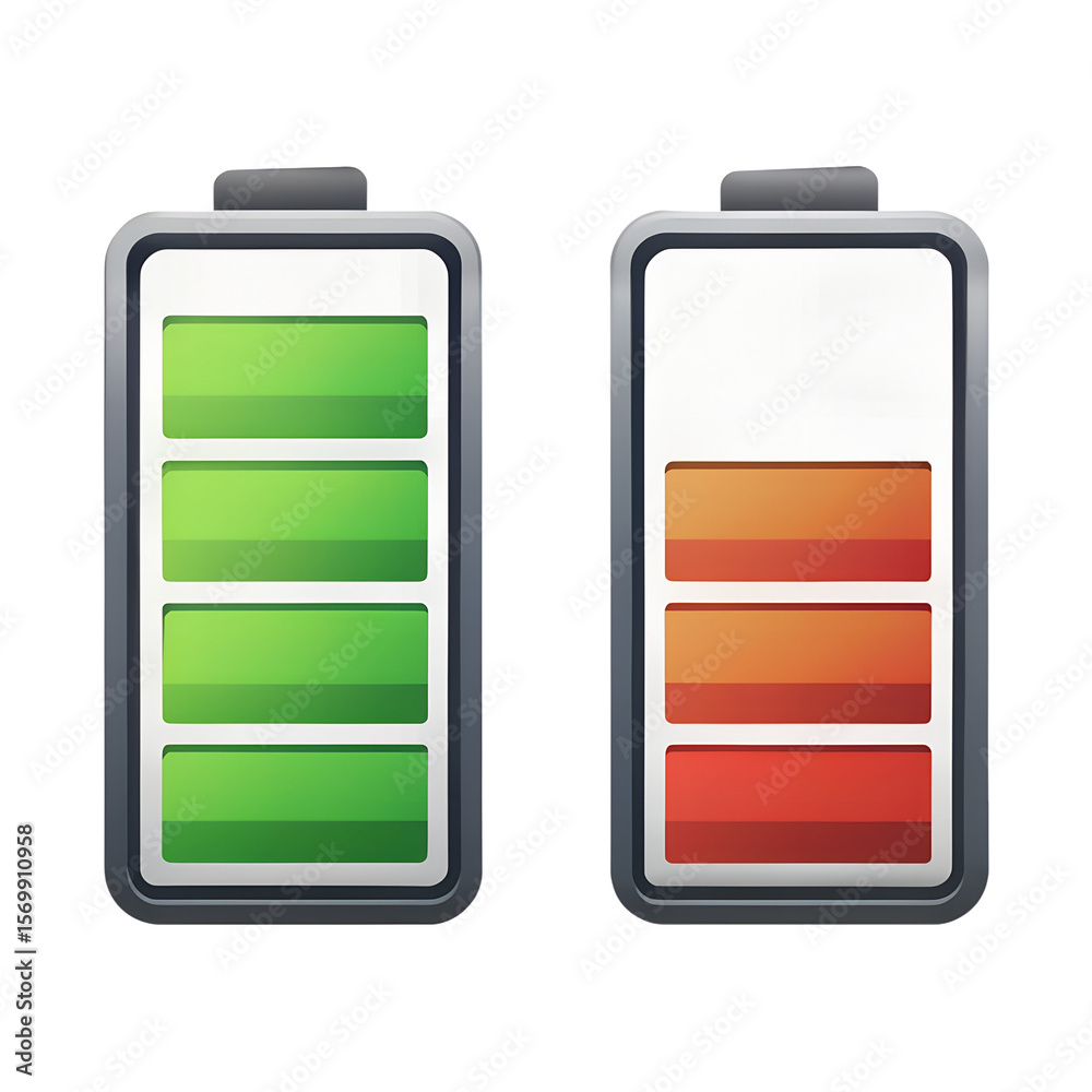 Battery Full And Low Png – Isolated On Transparent Background Battery Full And Low Png – Isolated On Transparent Background