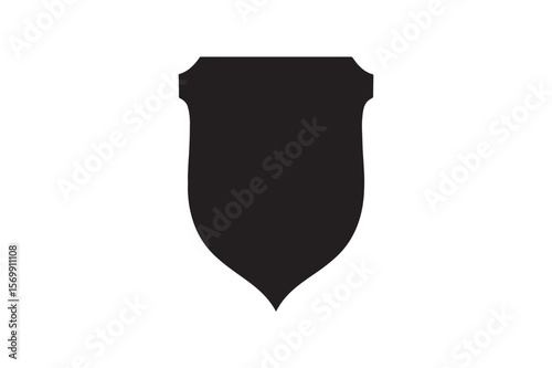 Heraldic shield silhouette vector art illustration on white background