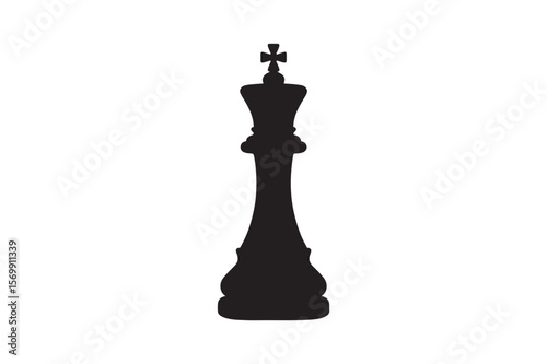 King chess piece silhouette vector art illustration on white background