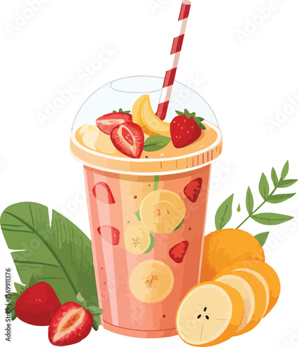 fresh fruit juice and strawberries