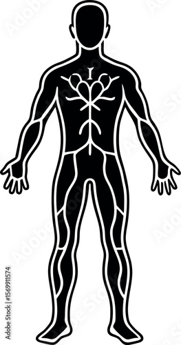 Flat Human Figure with Varicose Veins Health Symbol Vector