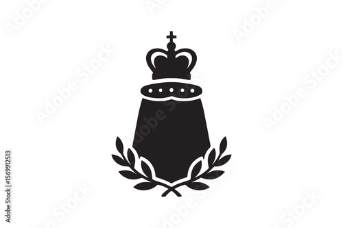 Royal insignia symbol silhouette vector art illustration on white background