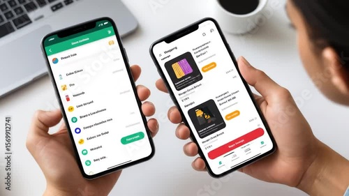 Dual smartphone display of shopping apps illustrating mobile ecommerce trends