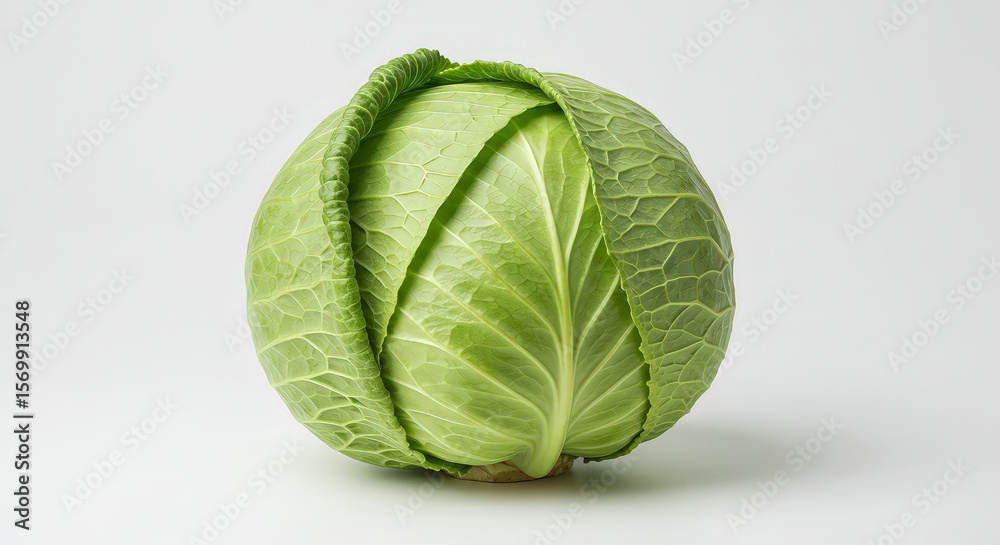 Fototapeta premium Fresh green cabbage head