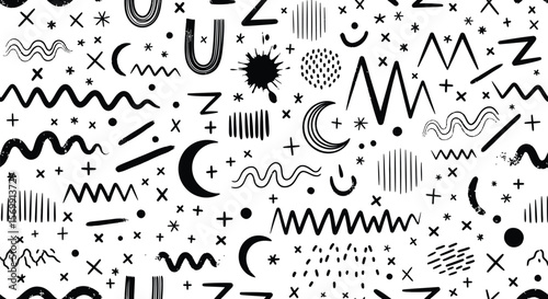 Black and white abstract geometric pattern background vector illustration