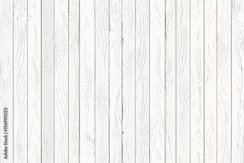 White Wood Planks Background Texture with Natural Grain and Knots