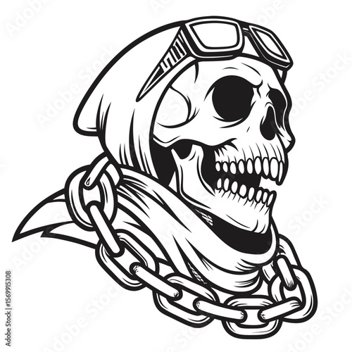 skull with a sword