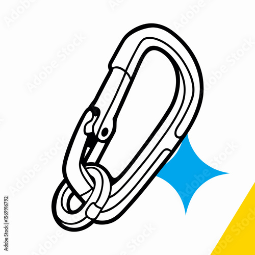 Black Carabiner Clip for Climbing and Outdoor Activities