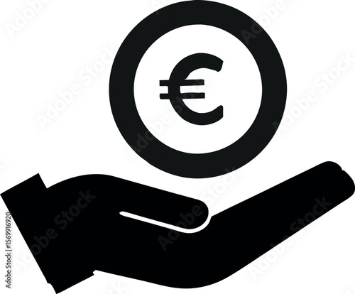 Illustration of Euro Coin Giving Concept Vector