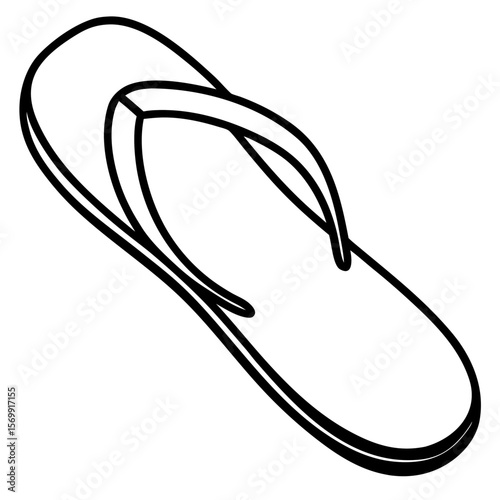 Flip flop sandal line art vector illustration 