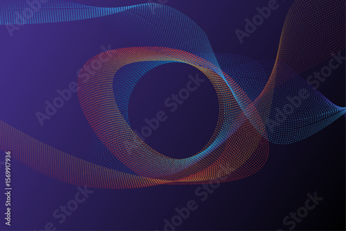 Colorful wave design on a blue background