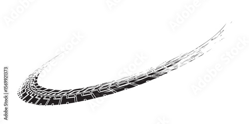 Auto tire tread grunge element. Car and motorcycle tire pattern, wheel tyre tread track. Black tyre print. Vector background.