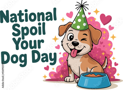 National Spoil Your Dog Day with a Cute Cartoon Dog