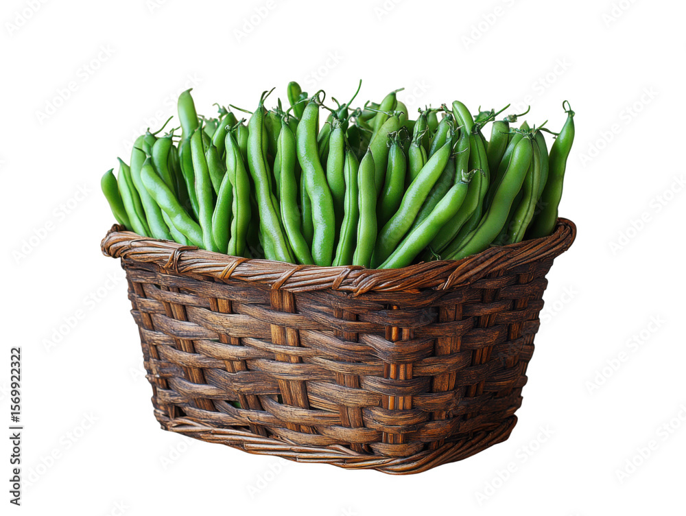 A basket full of green beans A basket full of green beans
