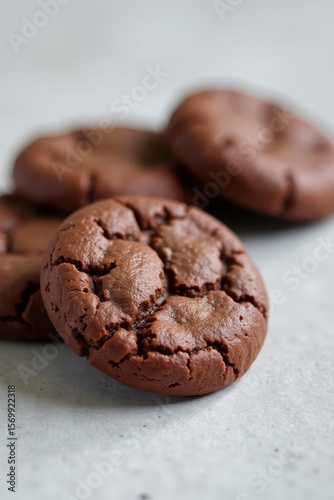 Wallpaper Mural Softly lit brownie cookies on a light gray background, food, treats Torontodigital.ca